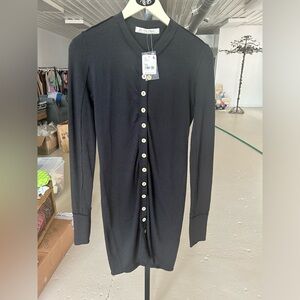 Free People Black Long Sleeve Button Up Dress/Cardigan